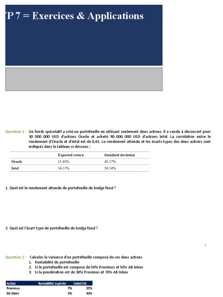 Exercices TP 7 Ex | PDF