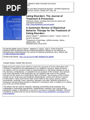 a systematic review of dbt of eating disorders