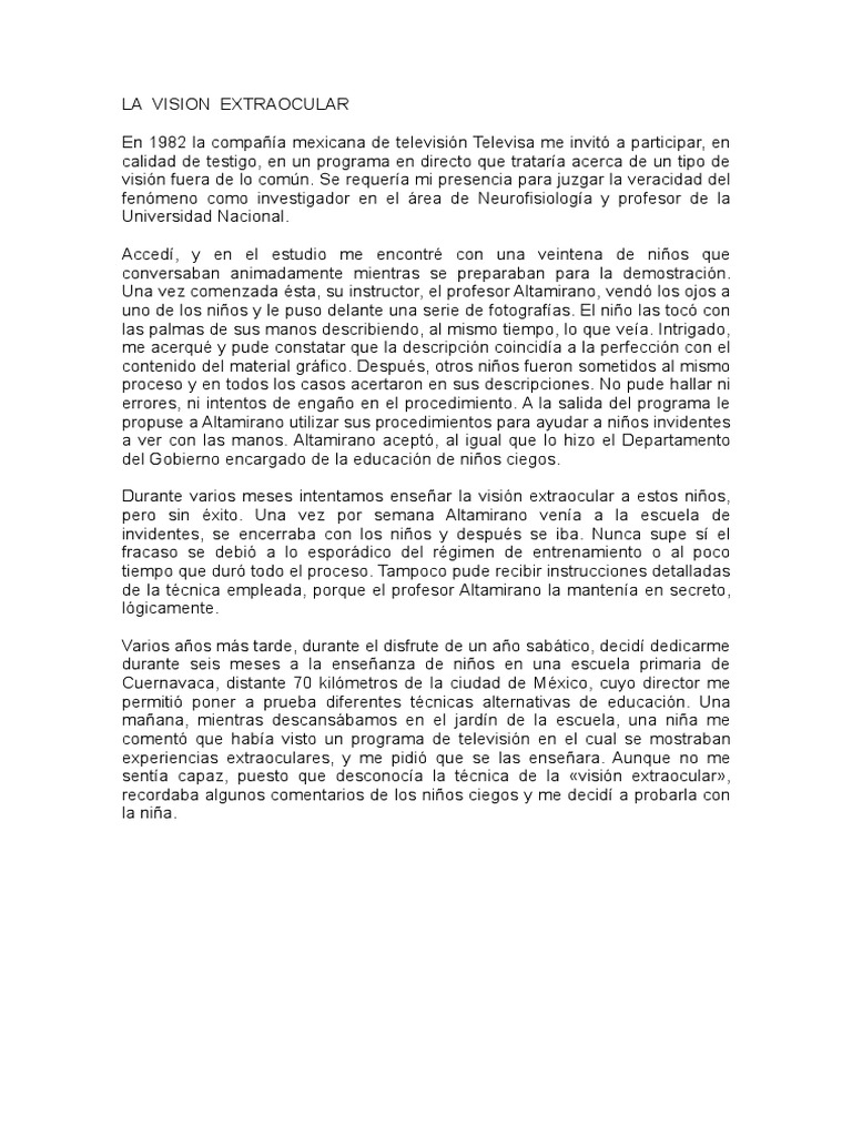 Experiencias de Visión Extraocular en Niños | PDF | Percepción visual ...