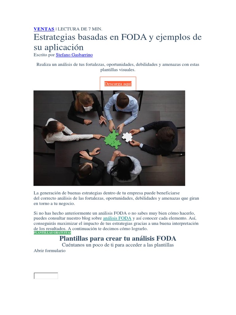Estrategias FODA: Ejemplos y Aplicaciones | PDF | Análisis FODA | Marketing