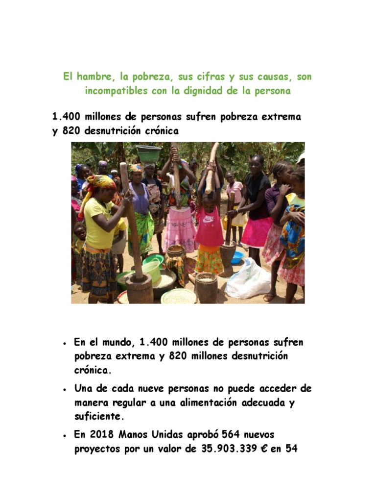 Causas del hambre y pobreza global | PDF | Hambre | Pobreza