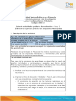 Guía de Actividades y Rúbrica de Evaluación – Unidad 2 - Paso 3 – Elaborar Un Ejercicio Práctico en Impuestos Municipales