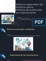 Esfuerzo Exportador de América Latina. Políticas de Sustitución de Importaciones