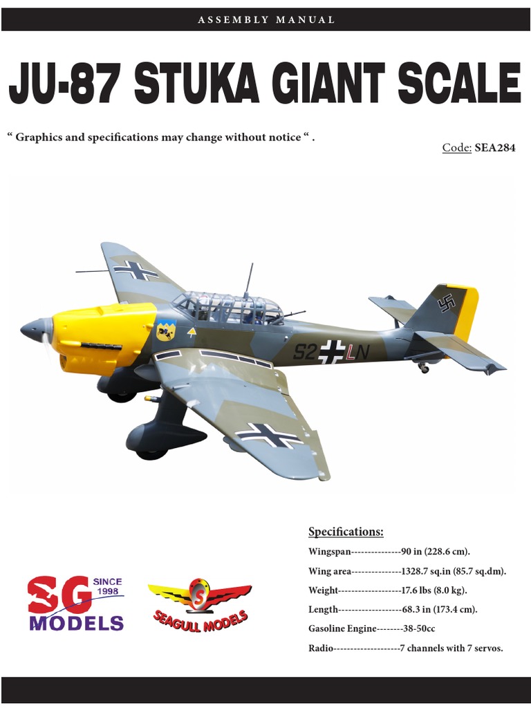 JU-87 Stuka Assembly Manual | PDF | Empennage | Airplane