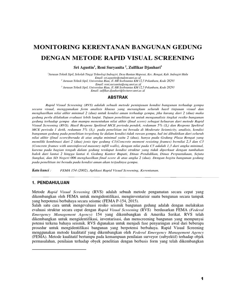 Monitoring Kerentanan Bangunan RVS | PDF