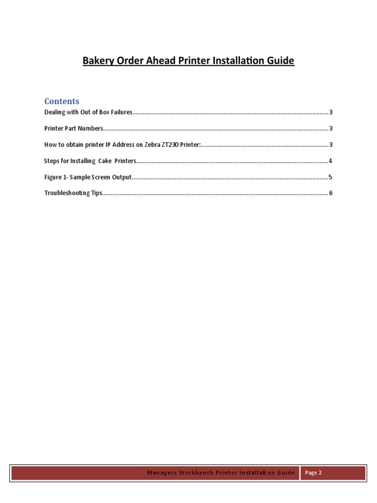 Bakery Printer Installation Guide | PDF | Computer Network | Printer ...