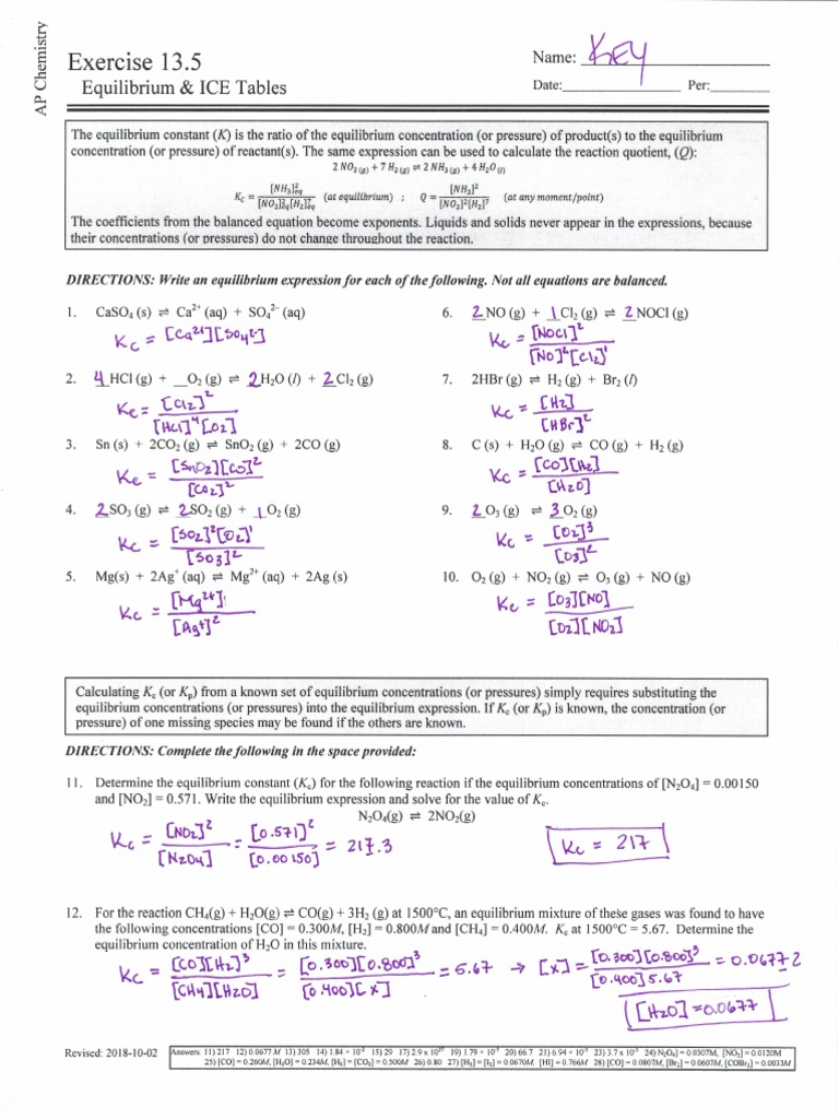 Exercise 13 5 equilibrium and ice tables answers pdf