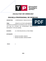 Redacta Un Texto Argumentativo de Cuatro Párrafos