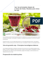 Vino de Grosella Roja - Las Principales Etapas de Elaboración de Los Vinos de Frutas. Recetas para Vinos Caseros de Grosella Roja