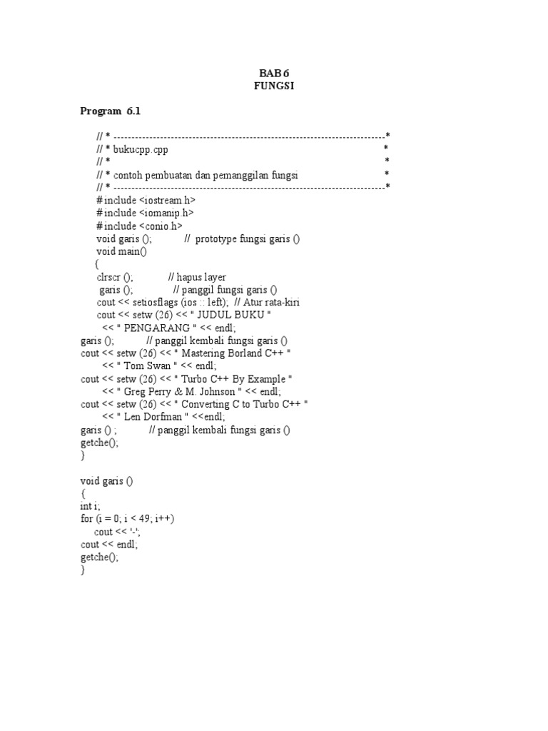 Contoh Fungsi dalam C++ dan Variabel | PDF