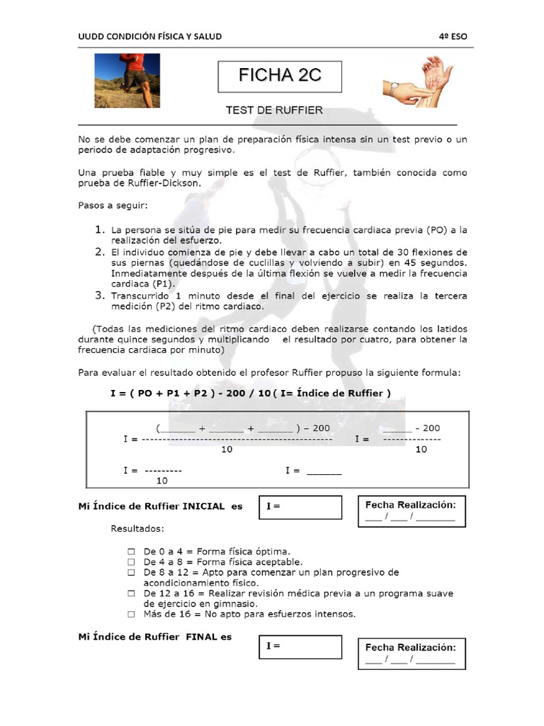 Ficha 2C Test Ruffier 4º Eso | PDF