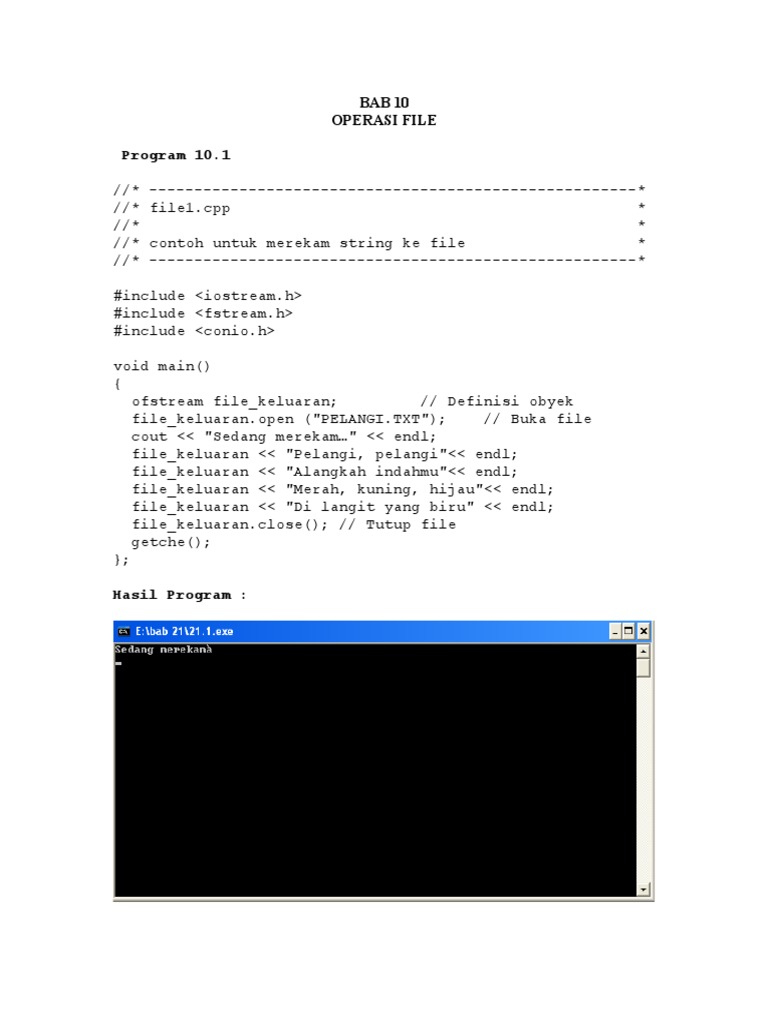 Bab 10. Operasi File | PDF