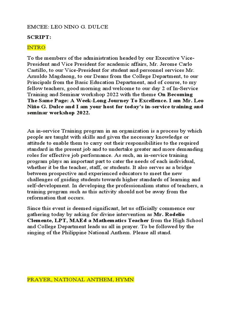 Day 2 Inset Script PDF Teachers