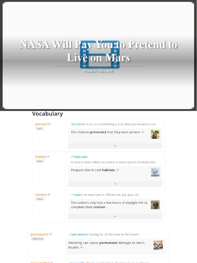NASA Will Pay You To Pretend To Live On Mars PDF Nasa Mars