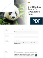 Giant Panda in French Zoo Gives Birth To