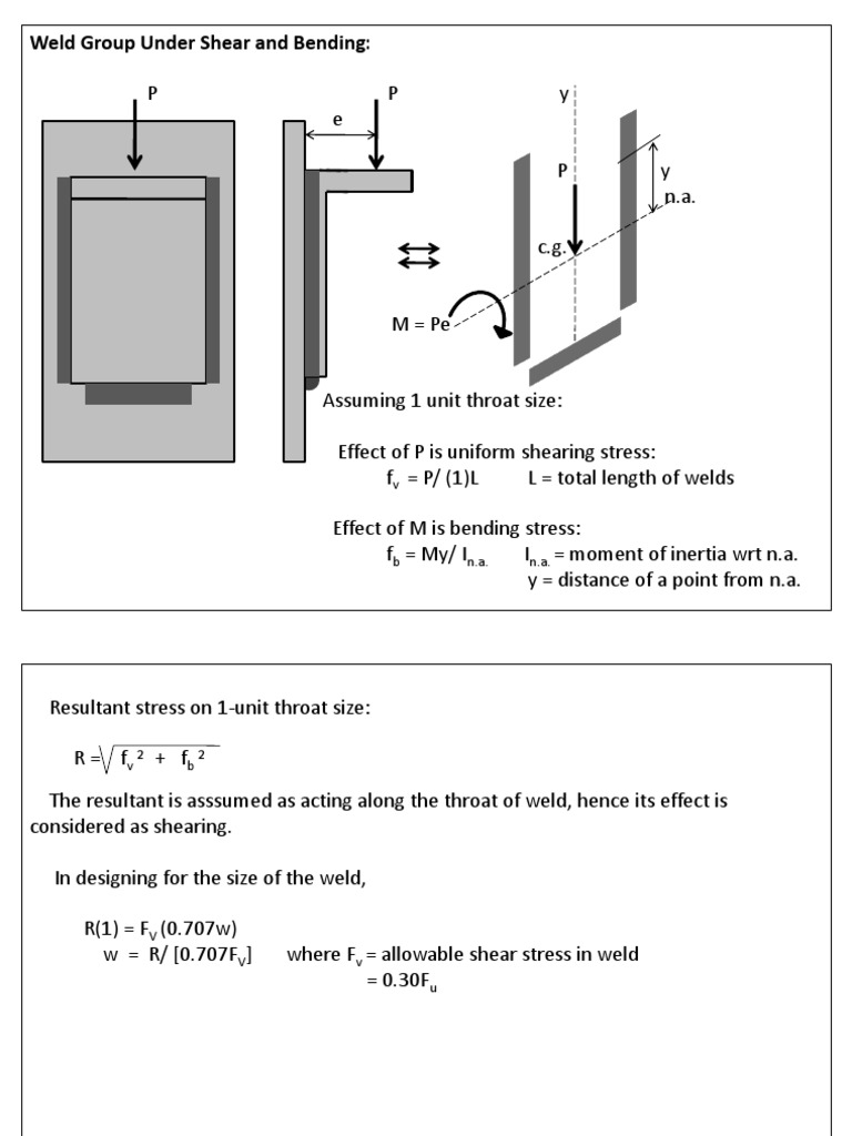 Weld Size Calculation for Shear and Bending | PDF | Civil Engineering ...