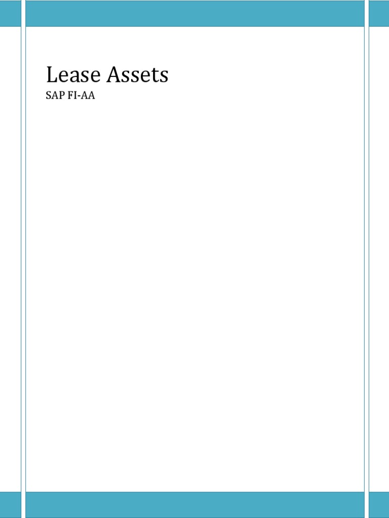 Configuring Leased Asset Accounting in SAP PDF Depreciation Lease