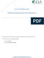 Lista de materiais para especialização em ortodontia