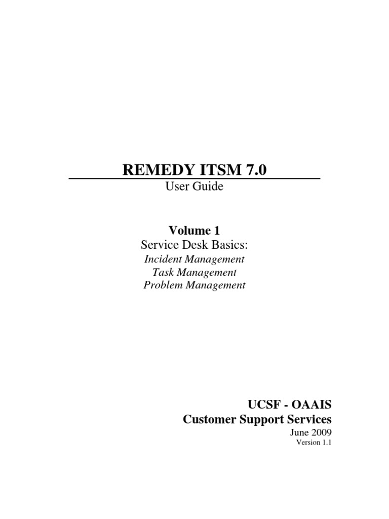 Remedy ITSM 7.0 Incident Management Guide | PDF | Login | Command Line ...