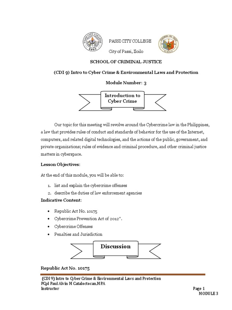 CDI 9 Module 3 | PDF | Cybercrime | Computer Network