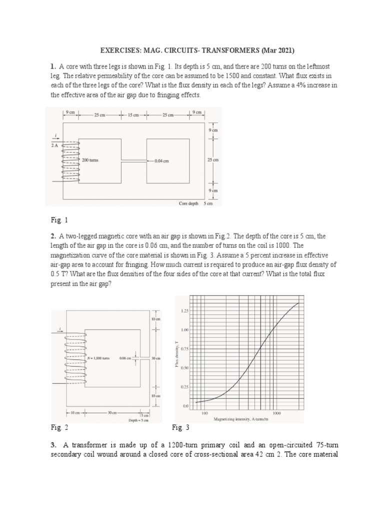 Transformer Circuit Exercises | PDF | Transformer | Inductor