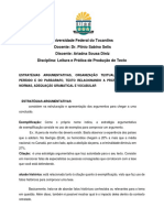 Tipos textuais, gêneros e estratégias argumentativas