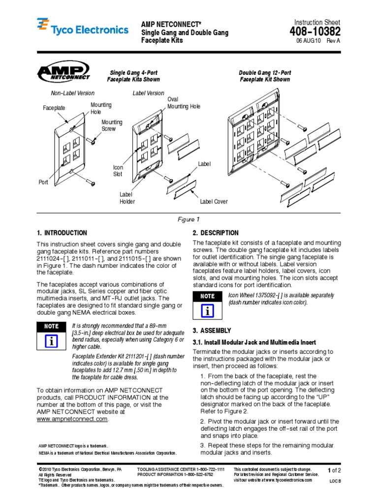 408-10382 Instruction Sheet RevA | PDF | Equipment | Manufactured Goods