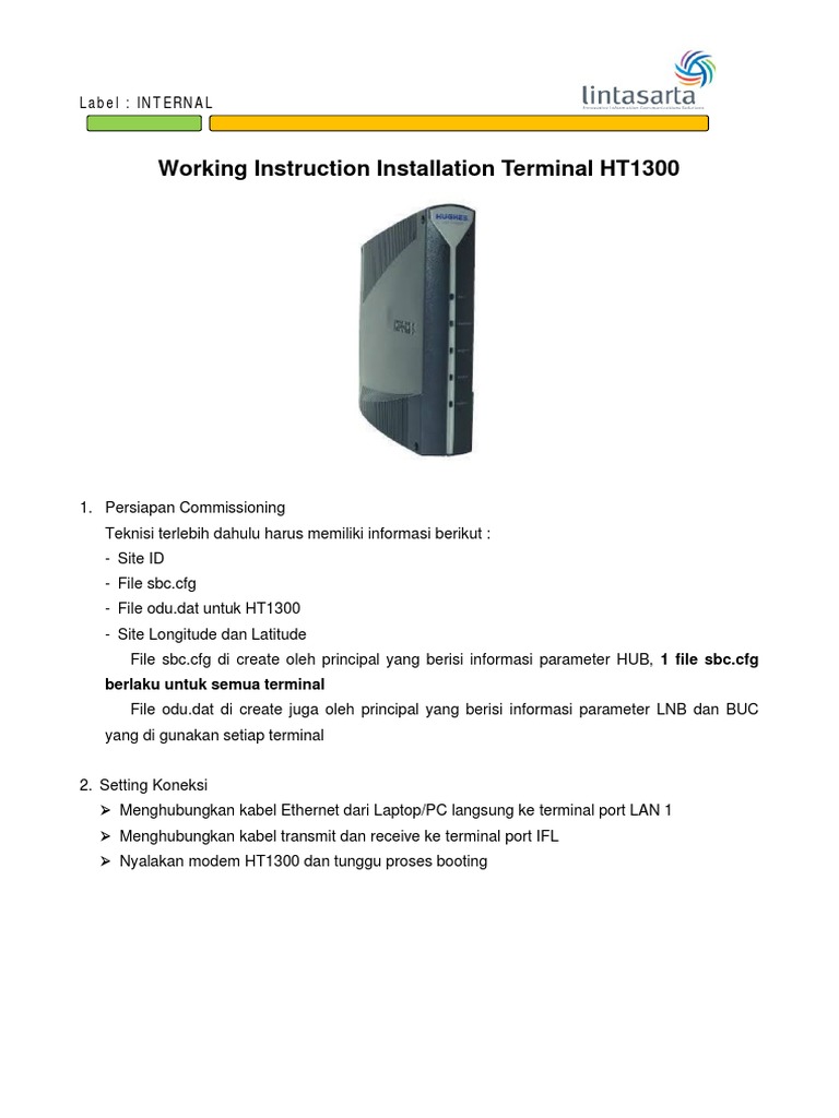 WI Installation Terminal HT1300 | PDF