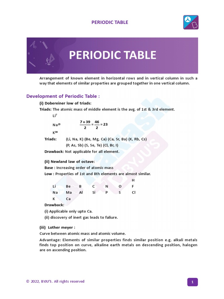 Periodic Properties - Handbook | PDF | Periodic Table | Electron ...