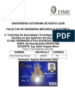 Nombre Matricula Carrera: Fecha: 10 de Septiembre Del 2022