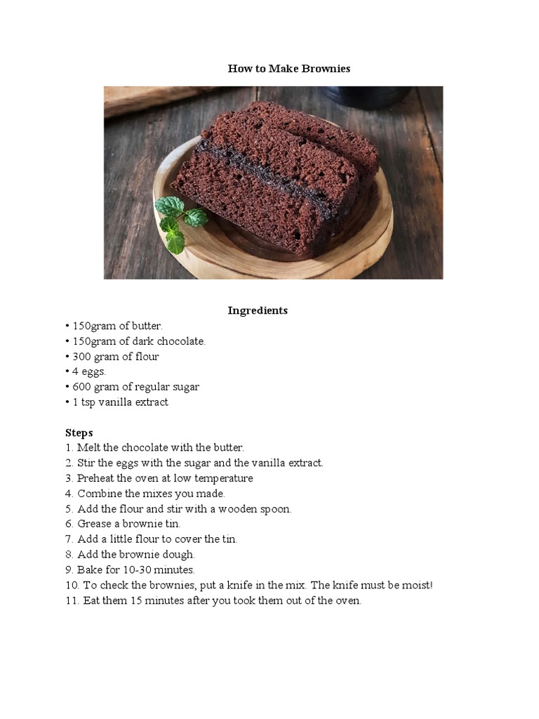 How To Make Brownies PDF