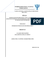 Intervención Psicopedagógica para La Enseñanza de Estrategias de