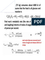 Man's Metabolic Rate in Moles O2/m3/s from Glucose Consumption