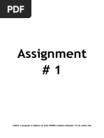 Assignment # 1: 1.write A Program in Python To Print PRIME Numbers Between 1 To N, Where The