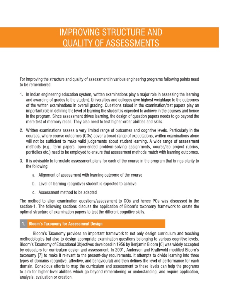 Blooms Quality assessmentAICTE PDF