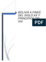Bolivia A Fines Del Siglo XX y Principios Del Xxi