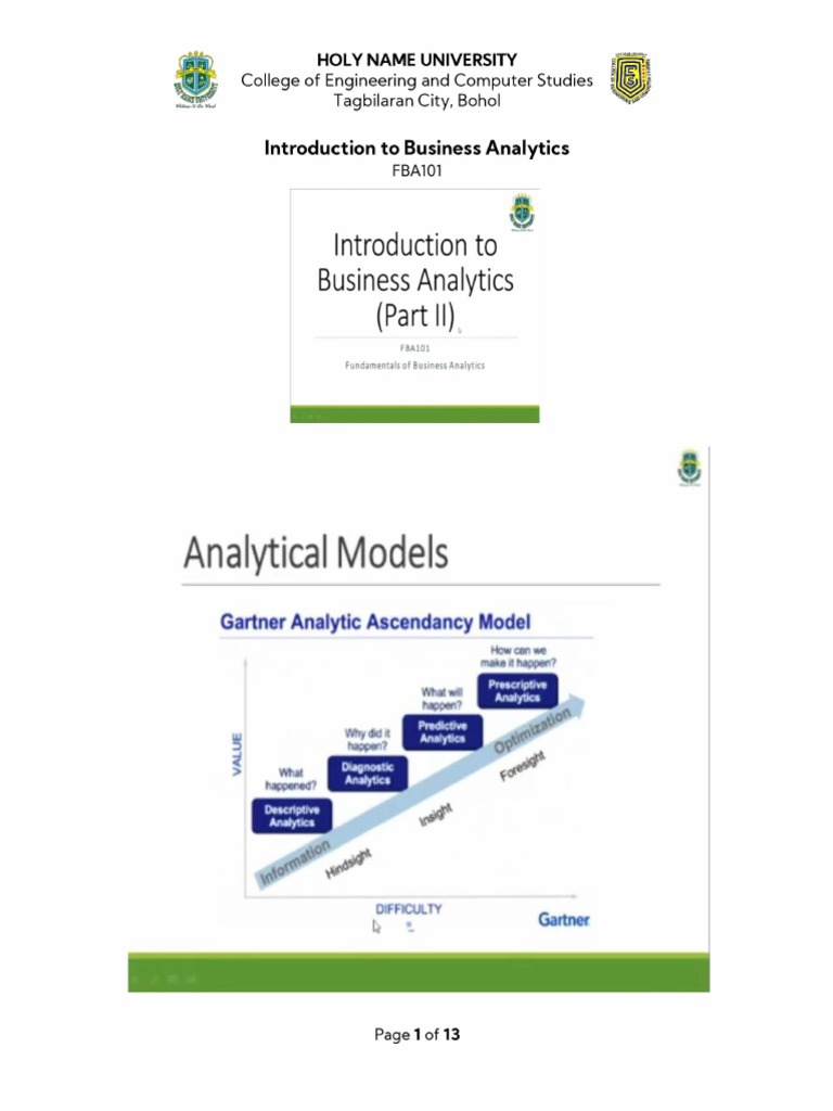 L2 Part 2 - Introduction To Business Analytics (FBA101) | PDF ...