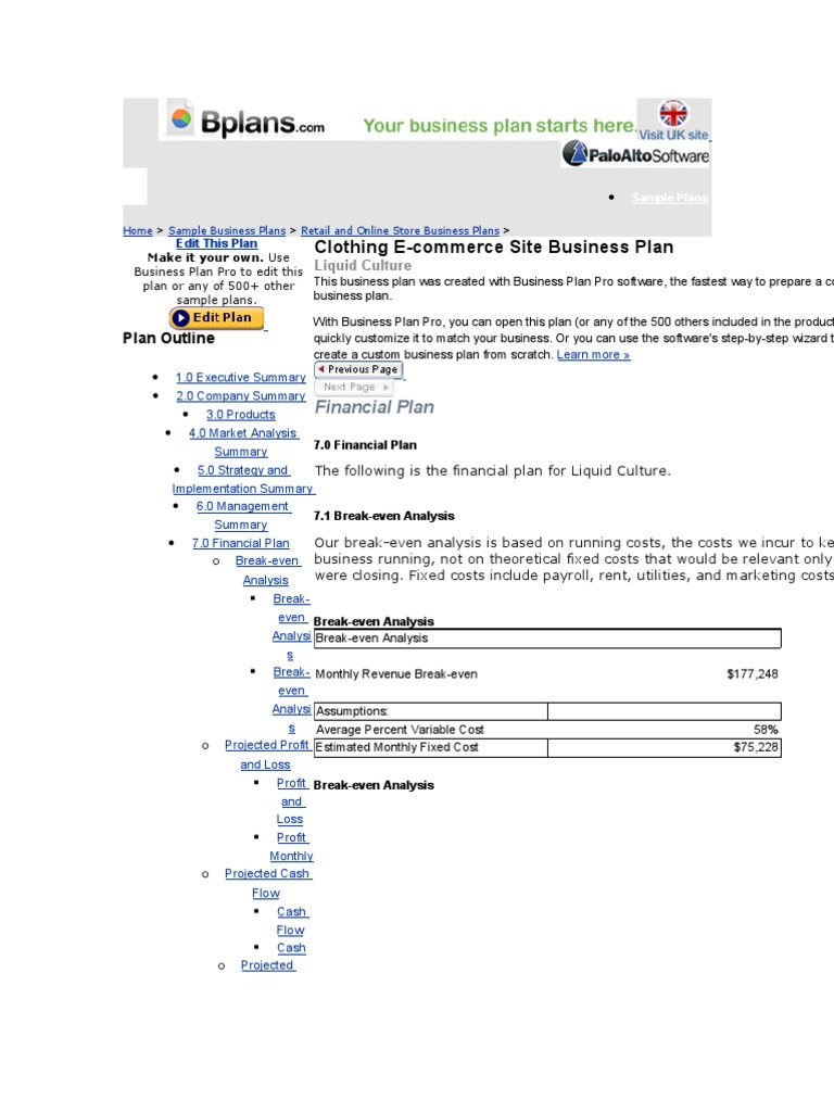 Liveplan business plan examples picture
