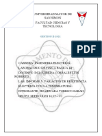 Variacion de Resistencia Electrica de La Temperatura