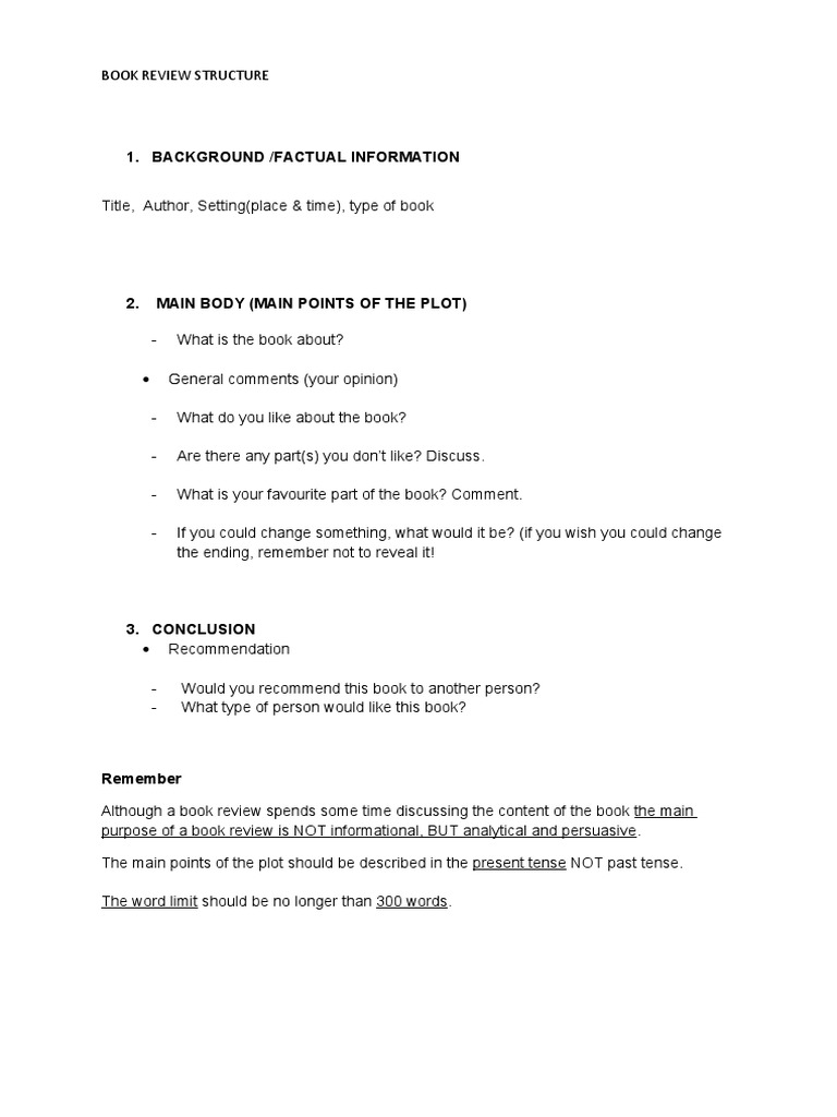 Book Review Format Guide | PDF