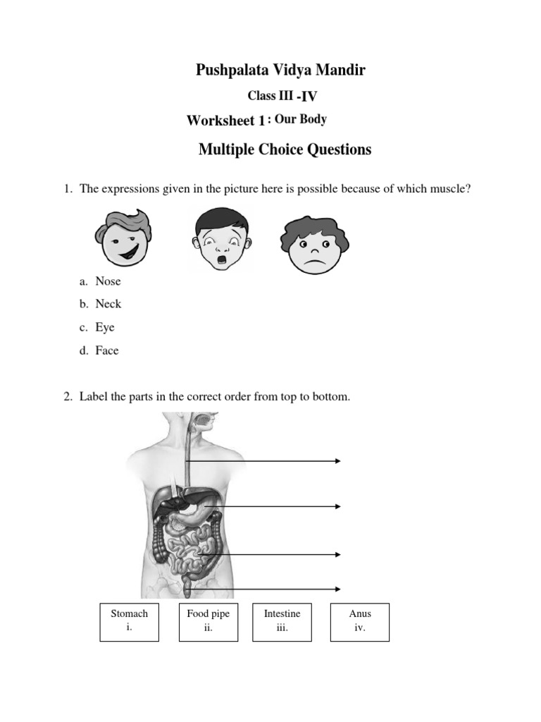 Class iv science wrok sheet 1 20 4 20 pdf breathing digestion