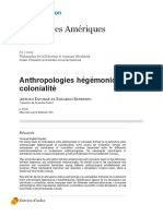 Arturo Escobar, Eduardo Restrepo - Anthropologies Hégémoniques Et Colonialité