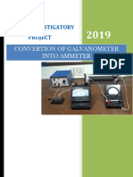 Physics Project On Convertion of Gslvanometer To Ammeter