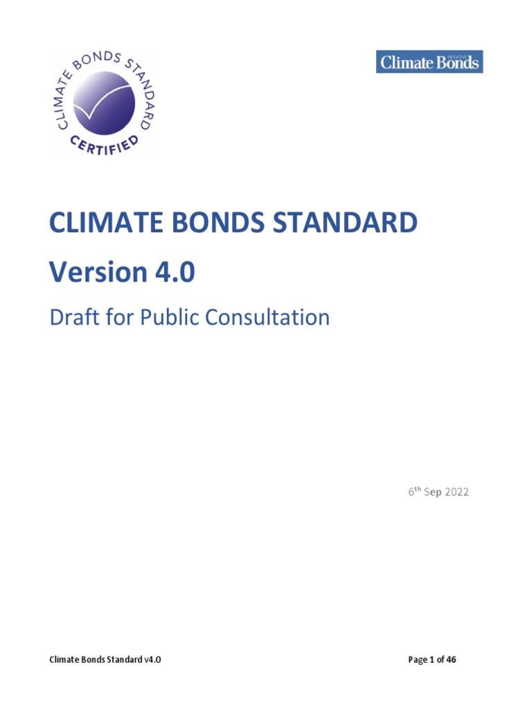 Climate Bonds Standard v4.0 Overview | PDF | Bonds (Finance ...