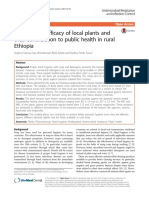 Antibacterial Efficacy of Local Plants and Their Contribution To Public Health in Rural Ethiopia