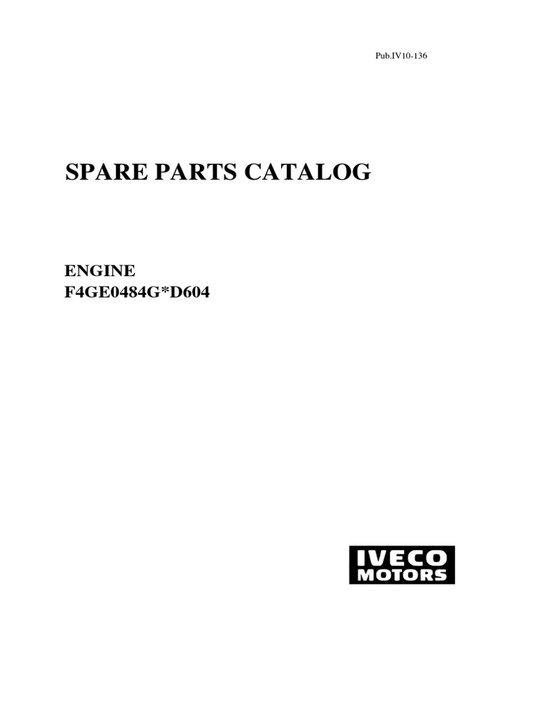 F4ge0484g-D604 Parts Catalog | PDF | Internal Combustion Engine | Screw