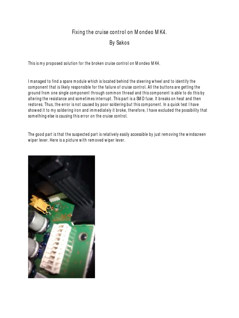 Mondeo MK4 Cruise Control Fix PDF