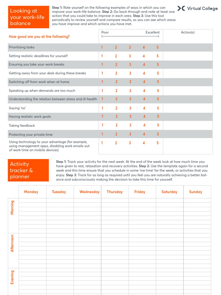 Work-Life Balance Assessment | PDF
