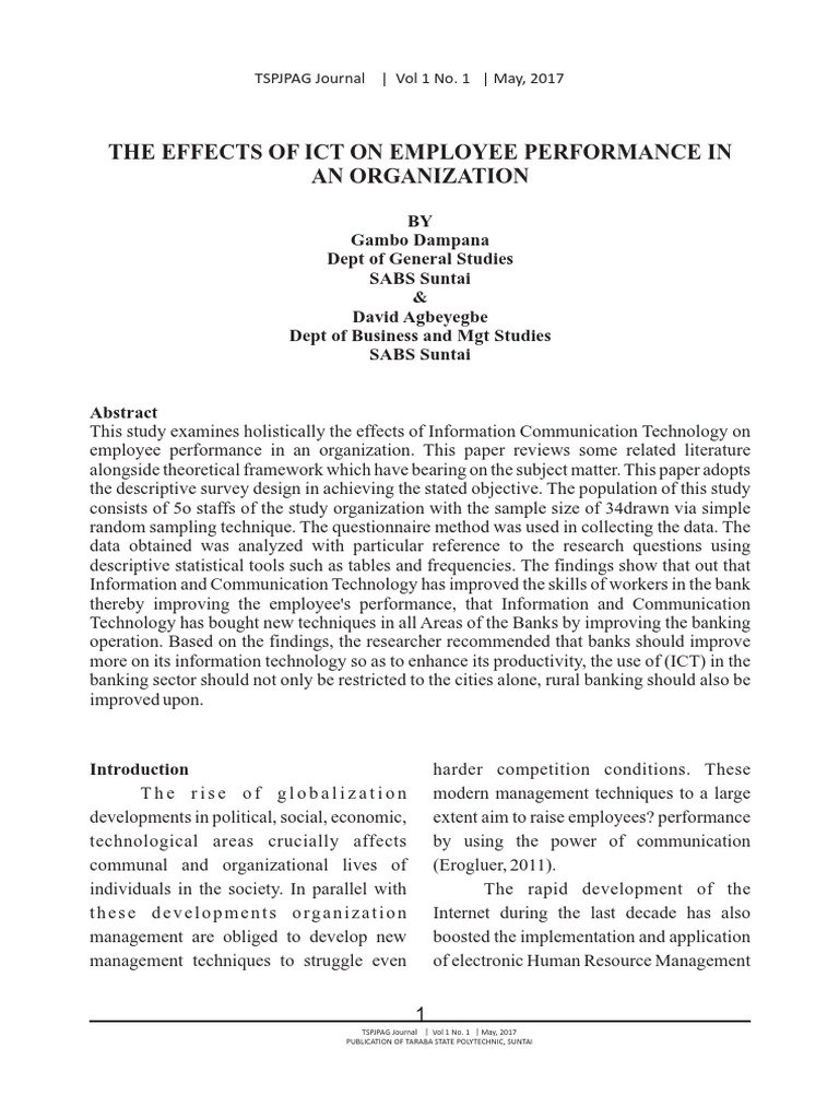 The Effects of Ict On Employee Performance | PDF | Information ...