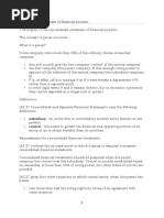 Consolidated Statement of Financial Position Adjustments